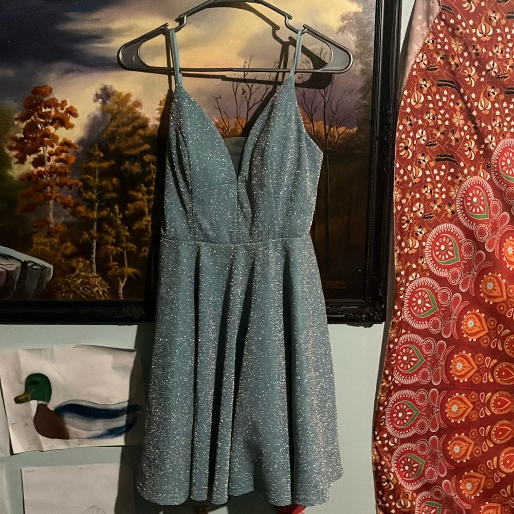 SHEIN Gray Sleeveless Fit and Flare Mini Dress